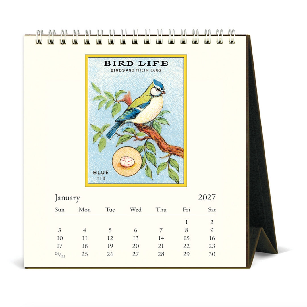 Cavallini Desk Calendar - Vintage Birds (2027)
