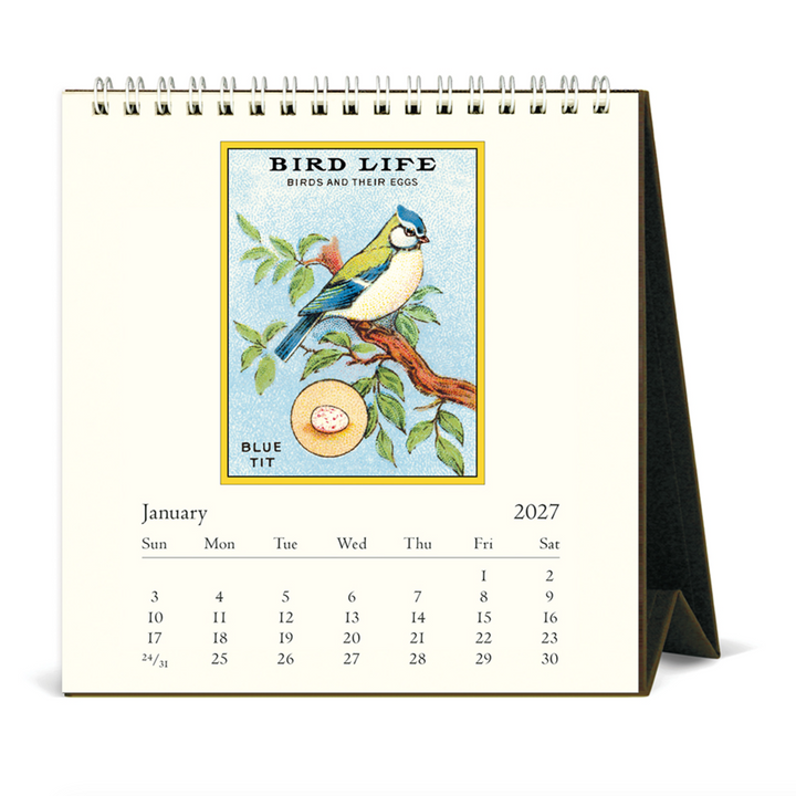 Cavallini Desk Calendar - Vintage Birds (2027)