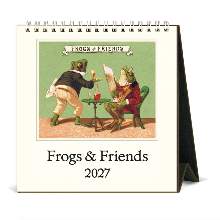 Cavallini Desk Calendar - Frogs & Friends (2027)