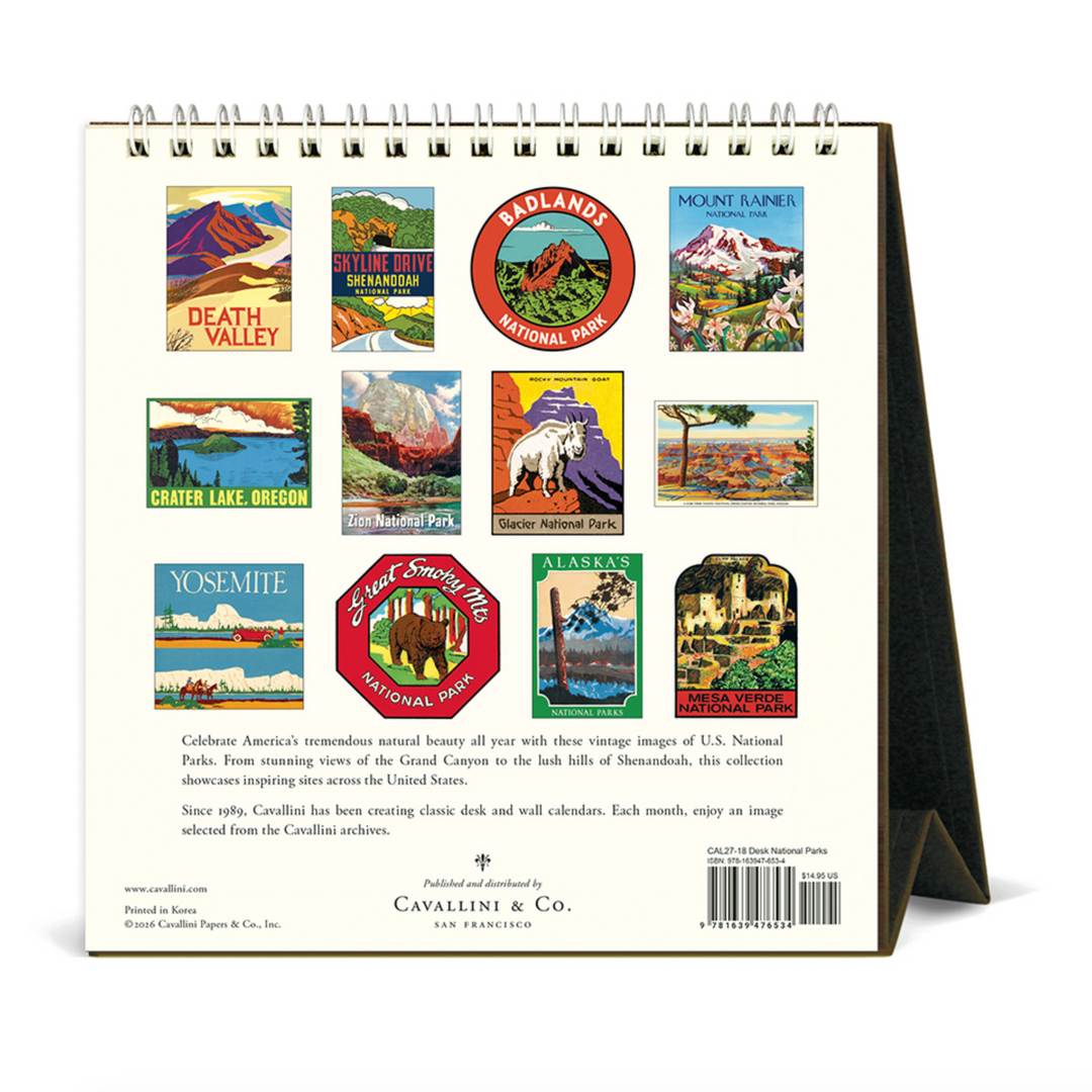 Cavallini Desk Calendar - National Parks (2027)