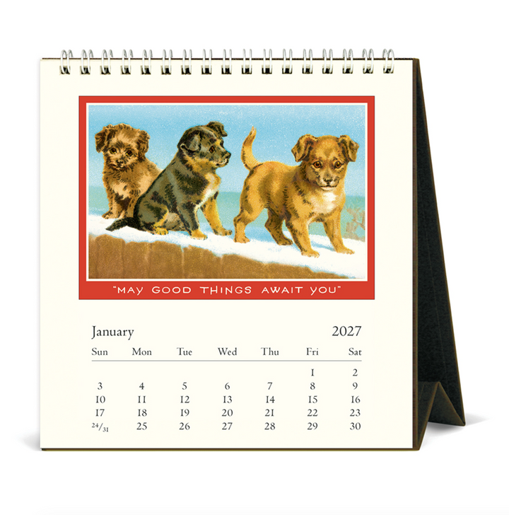 Cavallini Desk Calendar - Vintage Dogs (2027)