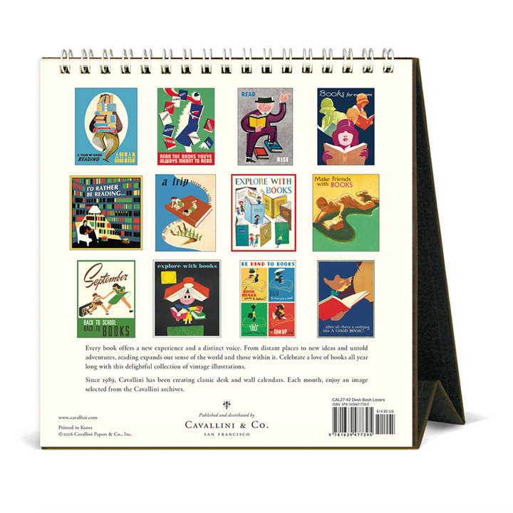 Cavallini Desk Calendar - Book Lovers (2027)