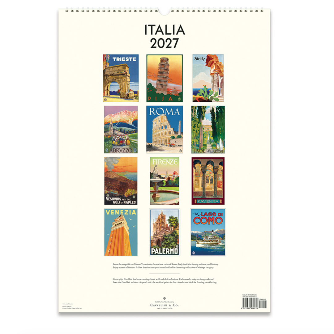 Cavallini Wall Calendar - Italia (2027)