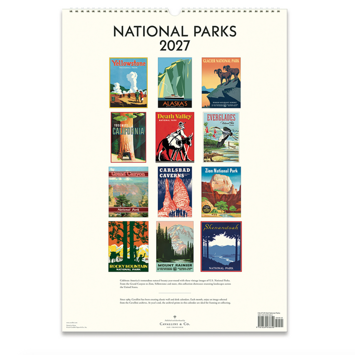 Cavallini Wall Calendar - National Parks (2027)