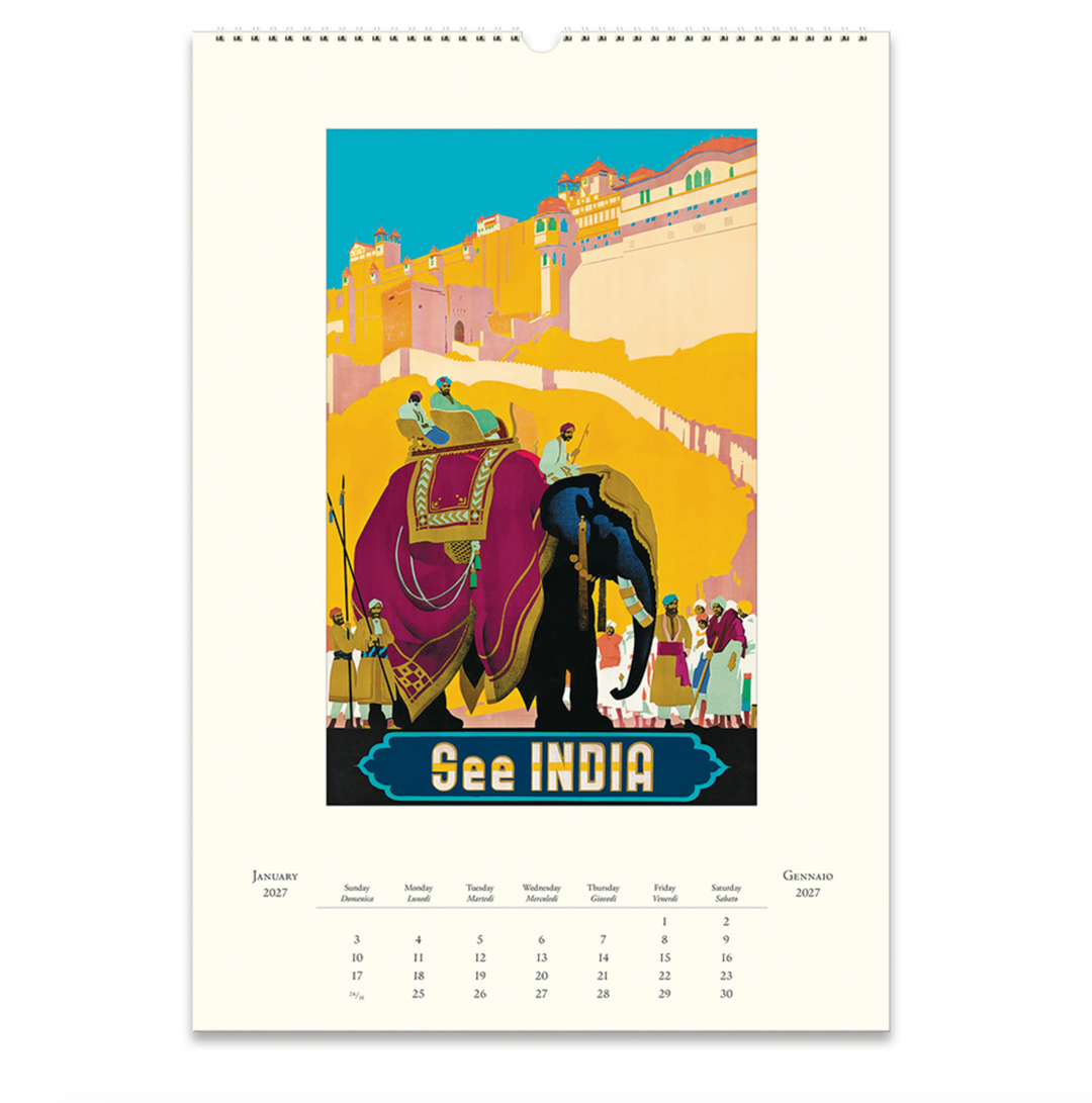 Cavallini Wall Calendar - Vintage Travel (2027)