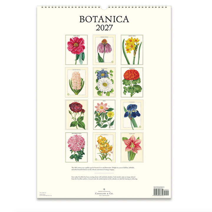 Cavallini Wall Calendar - Botanica (2027)