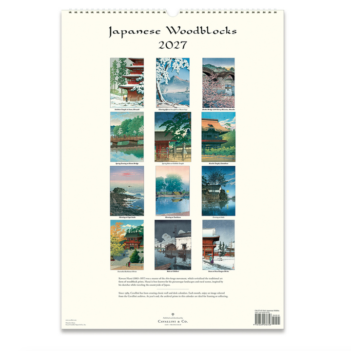 Cavallini Wall Calendar - Japanese Woodblocks (2027)