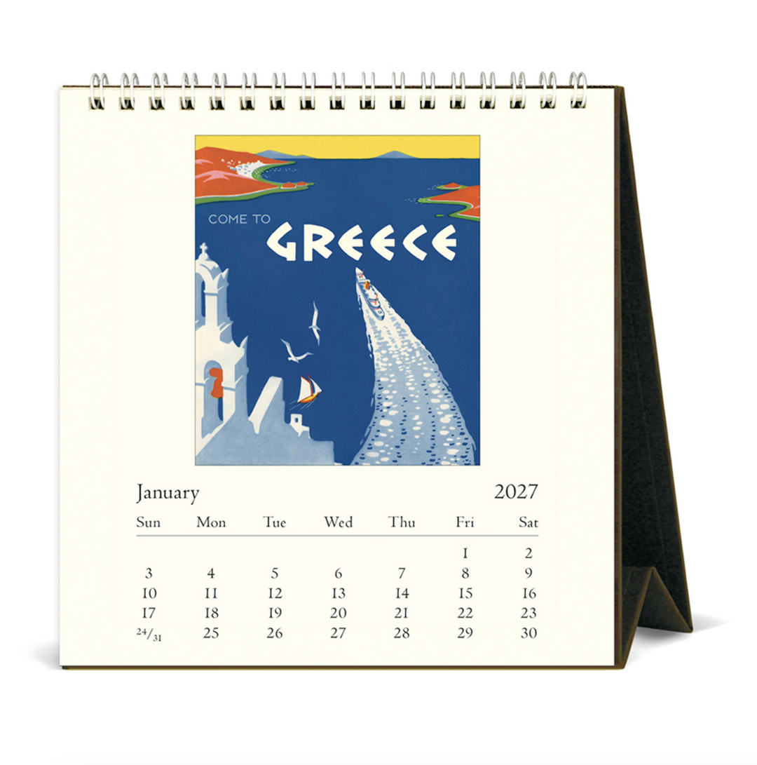 Cavallini Desk Calendar - Vintage Travel (2027)