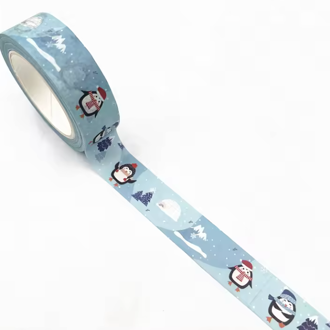 Holiday Blue Penguin Washi Tape