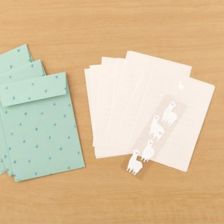 Letter Set with Stickers - Alpacas