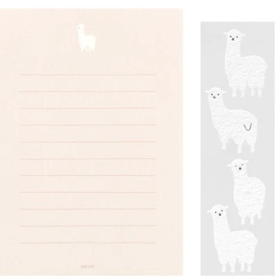 Letter Set with Stickers - Alpacas