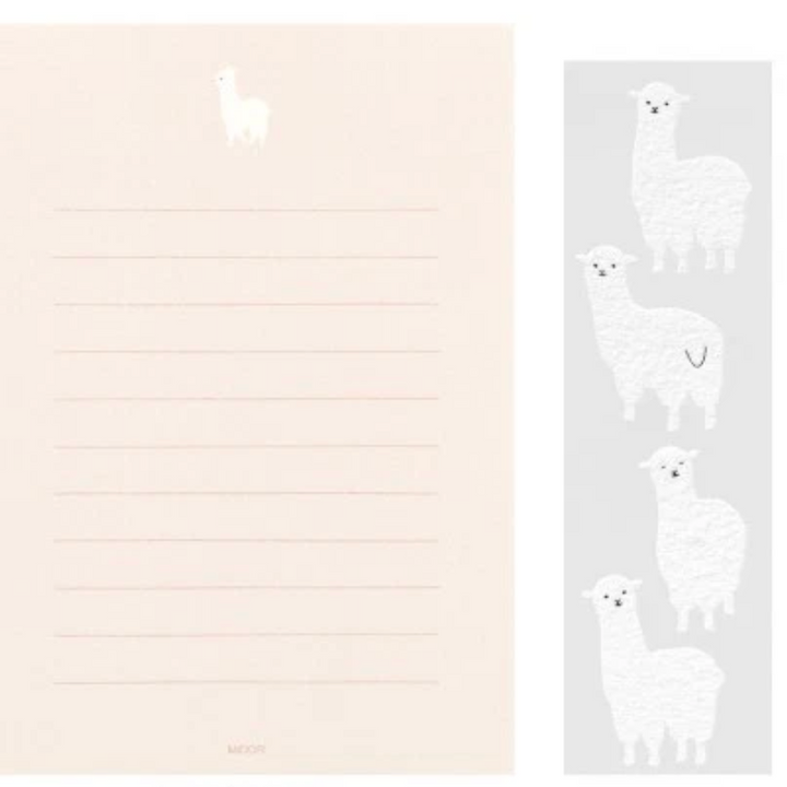 Letter Set with Stickers - Alpacas