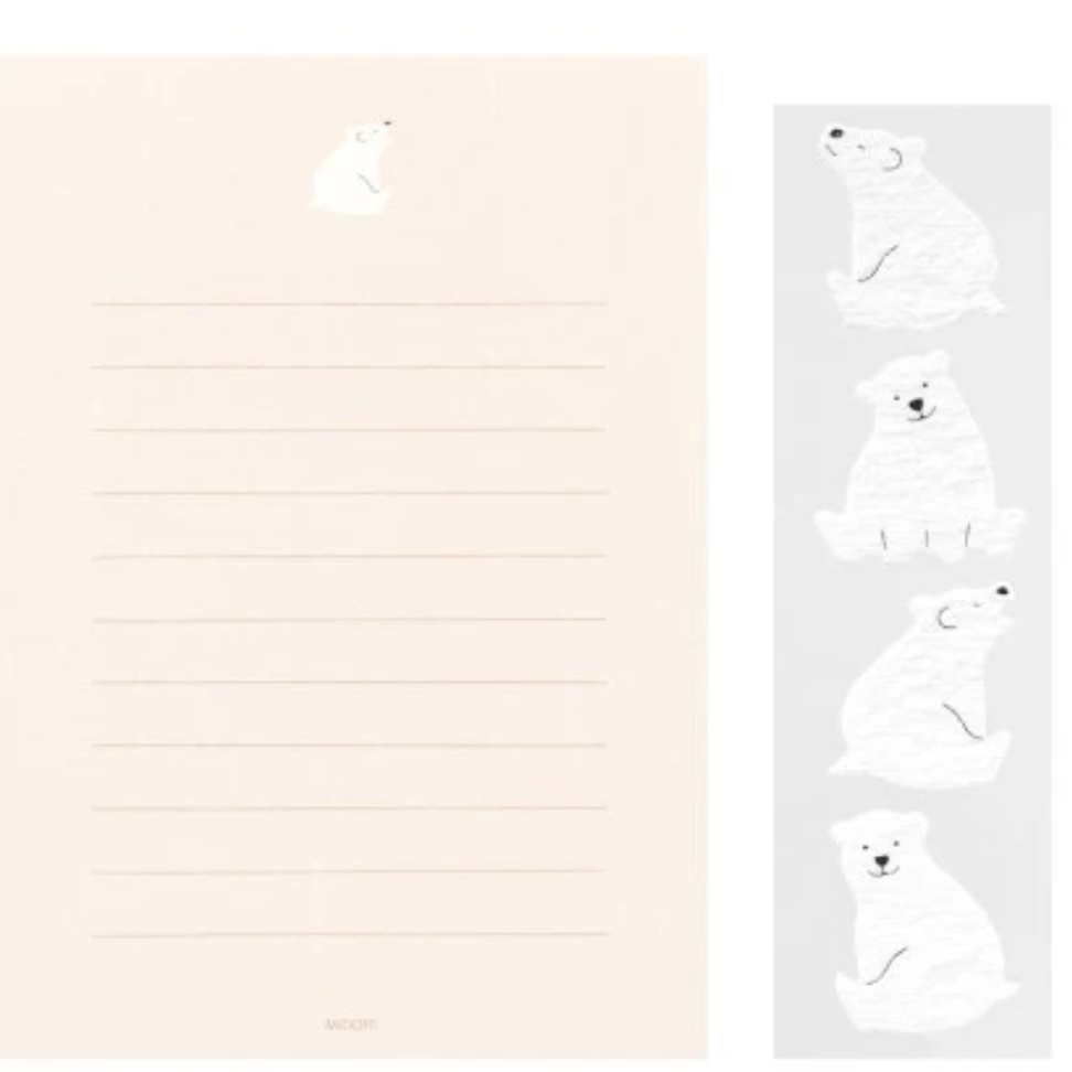 Letter Set with Stickers - Polar Bears