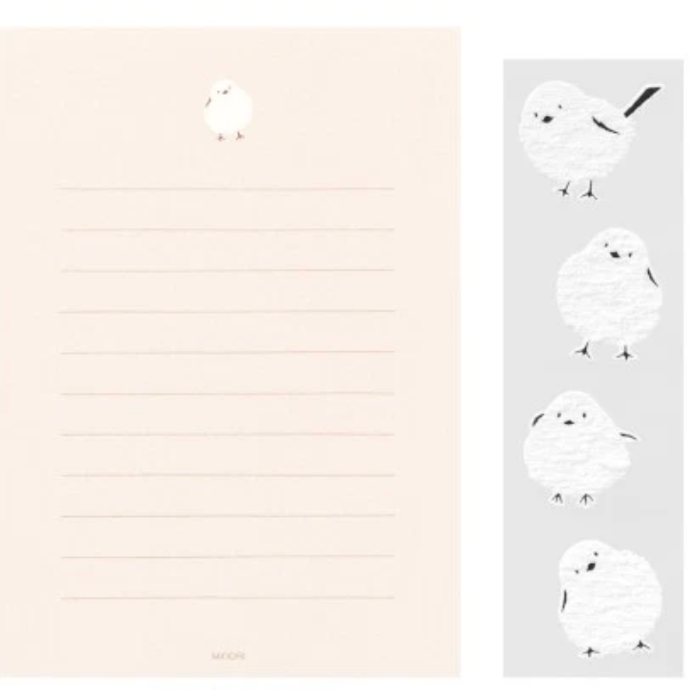 Letter Set with Stickers - Longed Tailed Tit