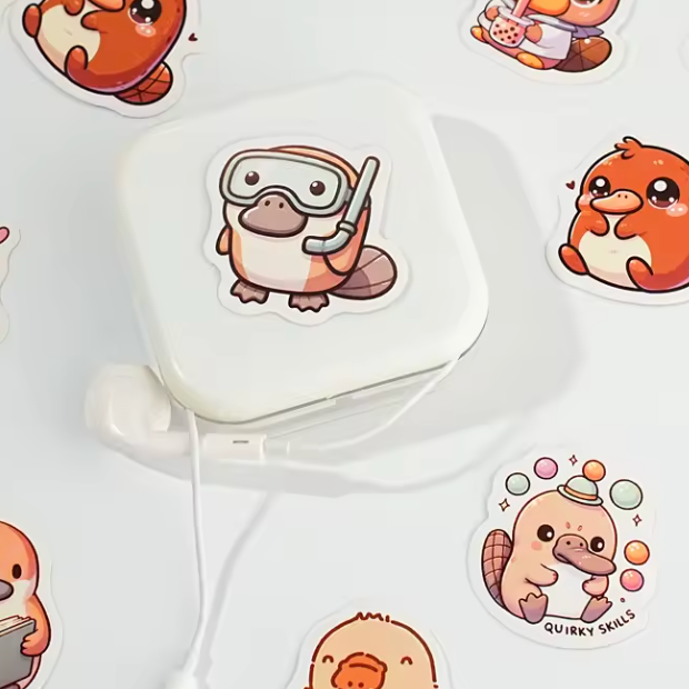 Cute Platypus Stickers (Pack of 45)