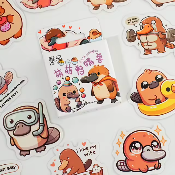 Cute Platypus Stickers (Pack of 45)