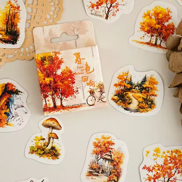 Golden Autumn Stickers (Pack of 45)