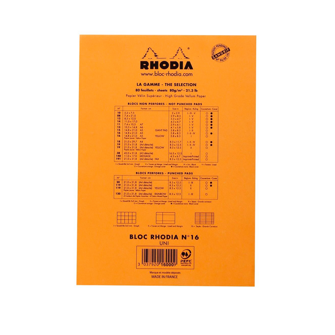 Rhodia Classic Staplebound Notepads (6" x 8.25")