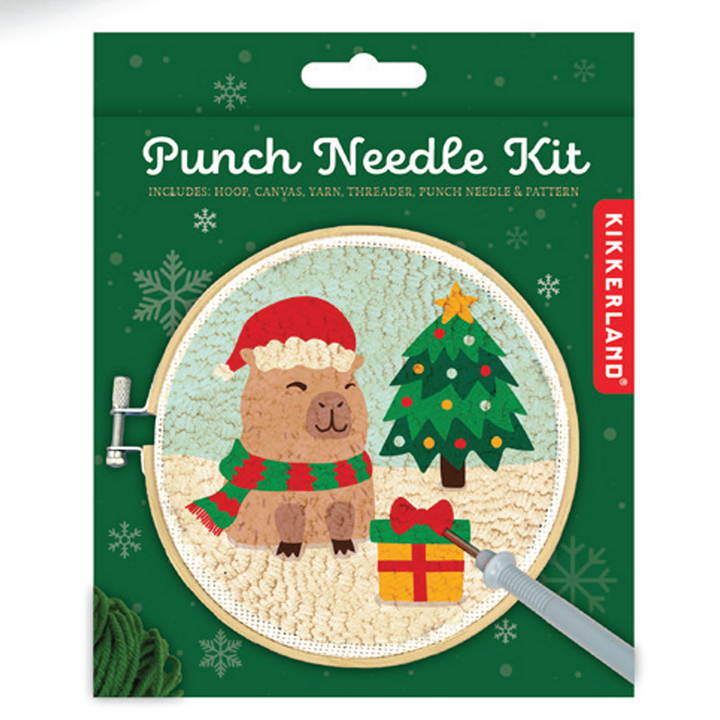 Punch Needle Kit - Capybara Christmas