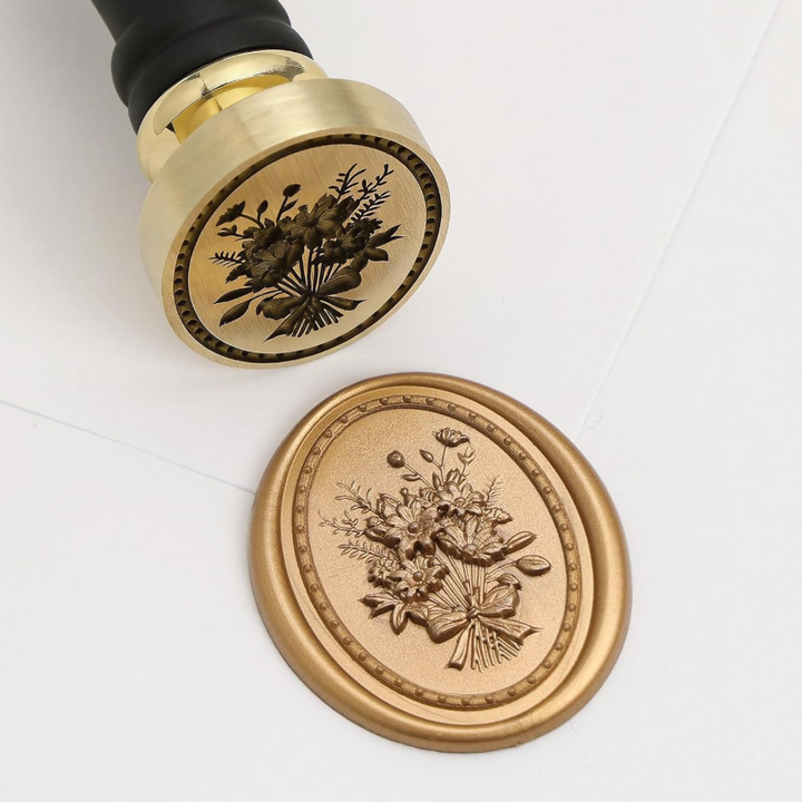 Wax Seal Stamp - Flower Bouquet Oval