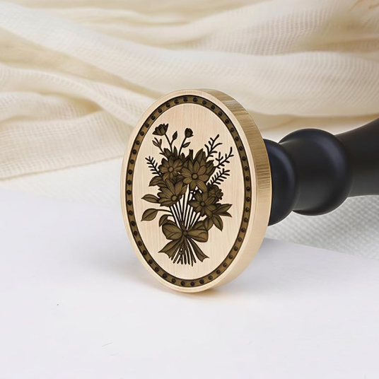 Wax Seal Stamp - Flower Bouquet Oval