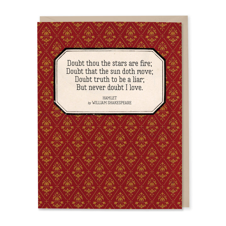 Never Doubt I Love Shakespeare Love Card
