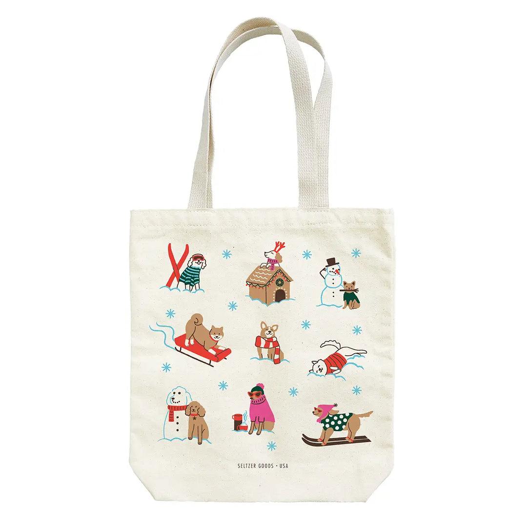 Snow Dogs Tote Bag