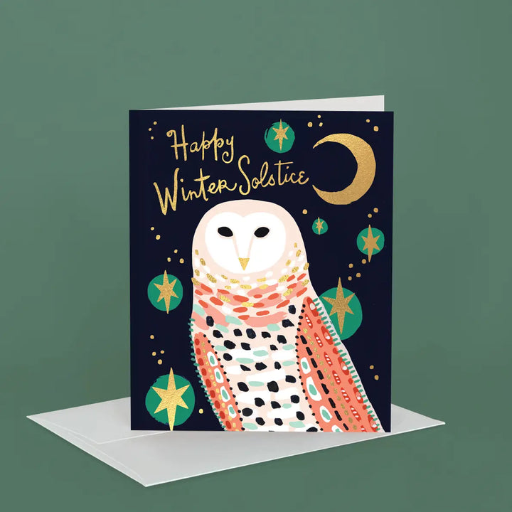 Snowy Owl Winter Solstice Card