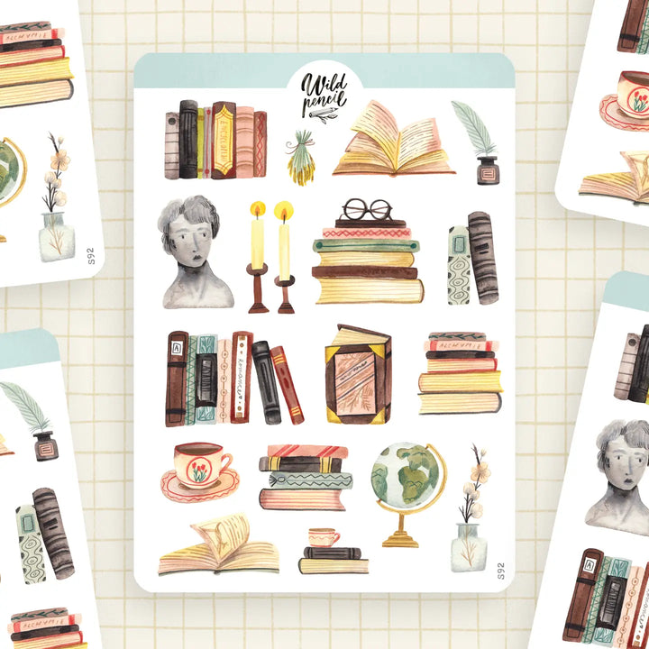 Sticker Sheet — Bookshelf
