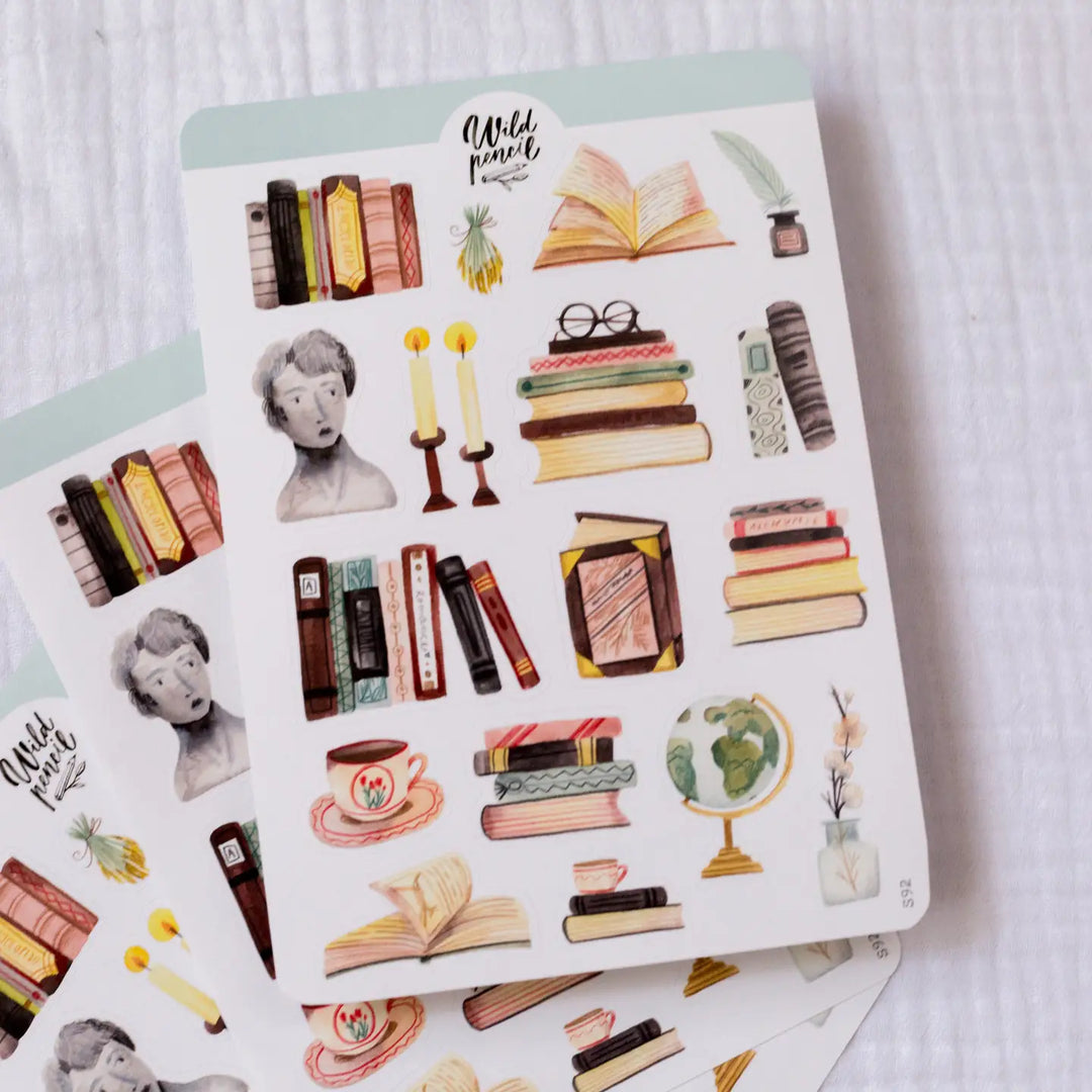 Sticker Sheet — Bookshelf