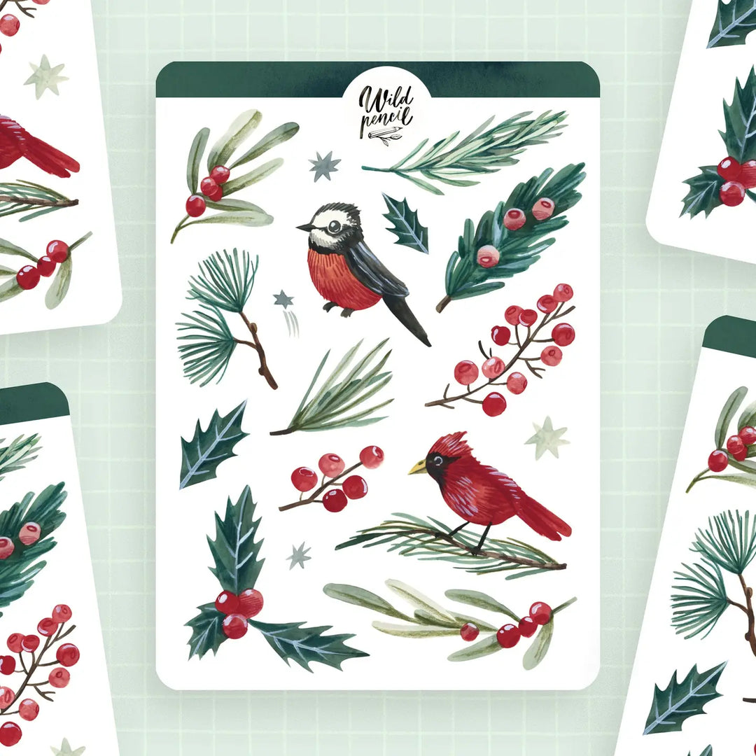 Sticker Sheet — Christmas Flora