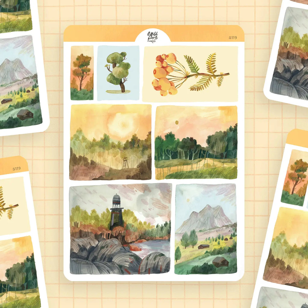 Sticker Sheet — Morning Landscapes