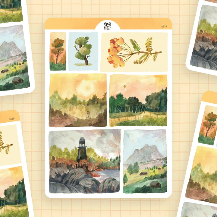 Sticker Sheet — Morning Landscapes