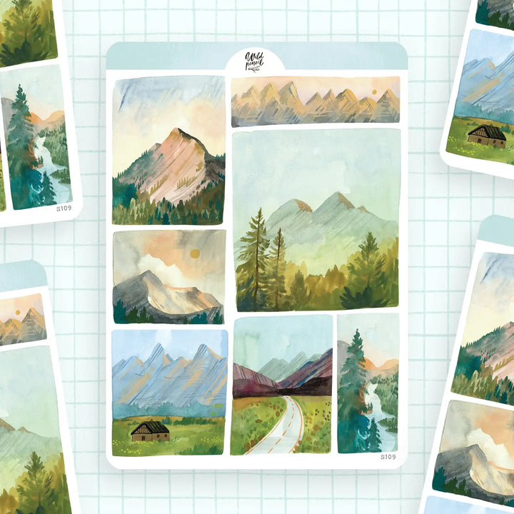 Sticker Sheet — Mountain Lanscapes