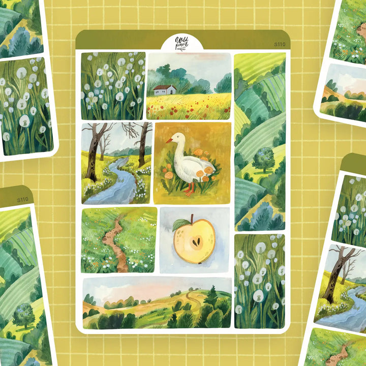 Sticker Sheet — Spring Landscapes