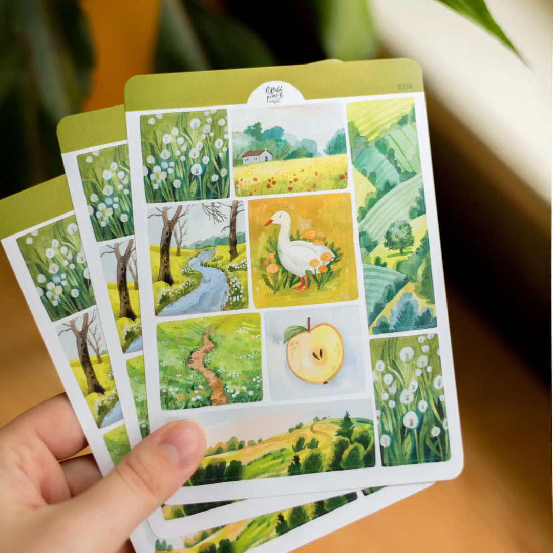 Sticker Sheet — Spring Landscapes