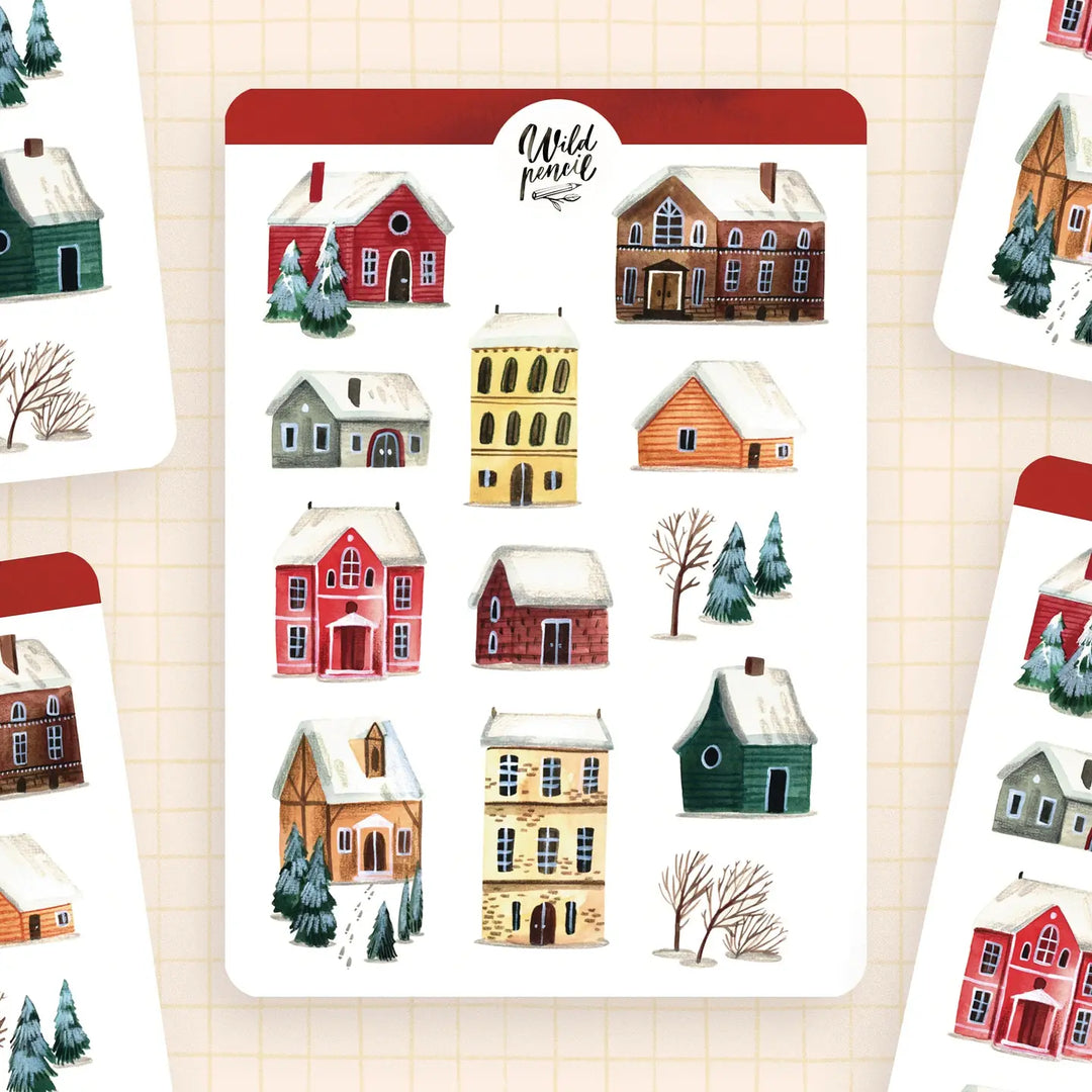Sticker Sheet — Winter Town