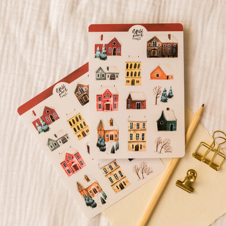 Sticker Sheet — Winter Town