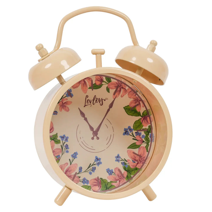 Beige Twin Bell Alarm Clock