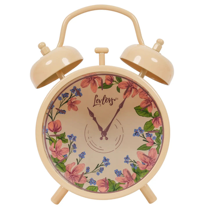 Beige Twin Bell Alarm Clock