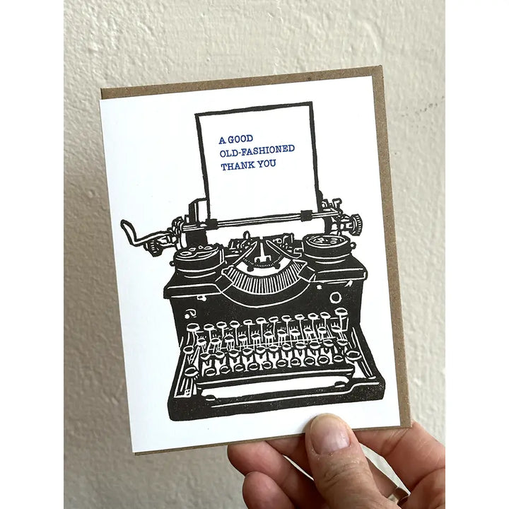 Typewriter-Thank You Letterpress Card