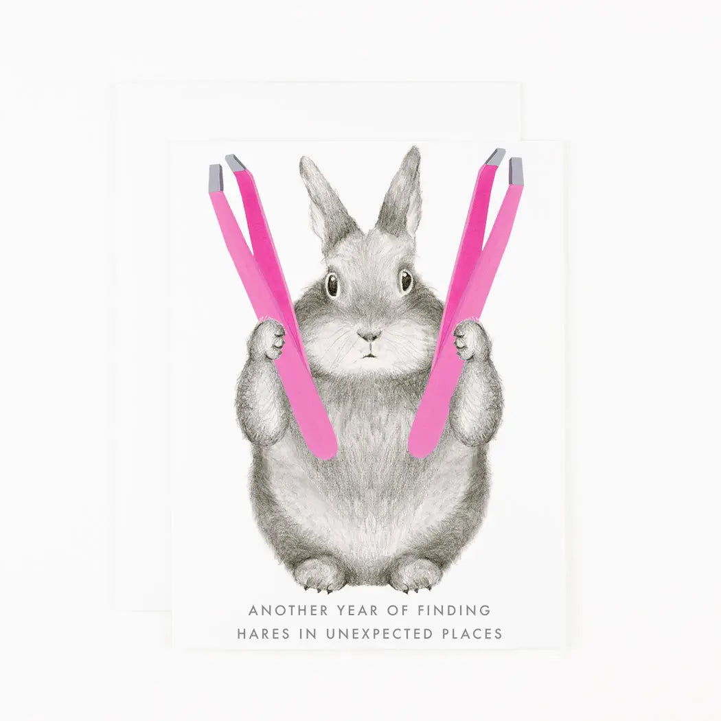 Unexpected Hares Birthday Card