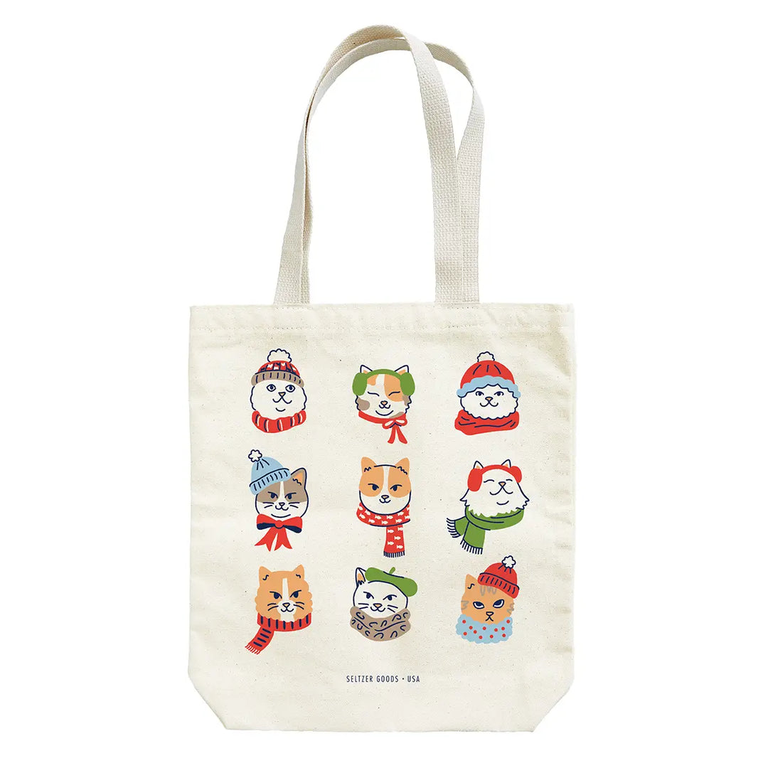 Winter Hat Cats Tote Bag