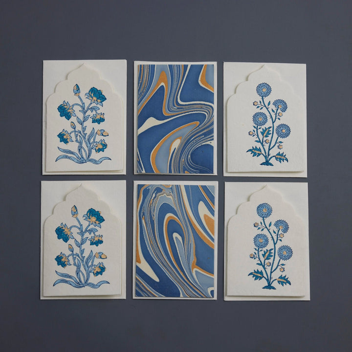 Boxed Artisan Notecard Set - Sandook Sapphire
