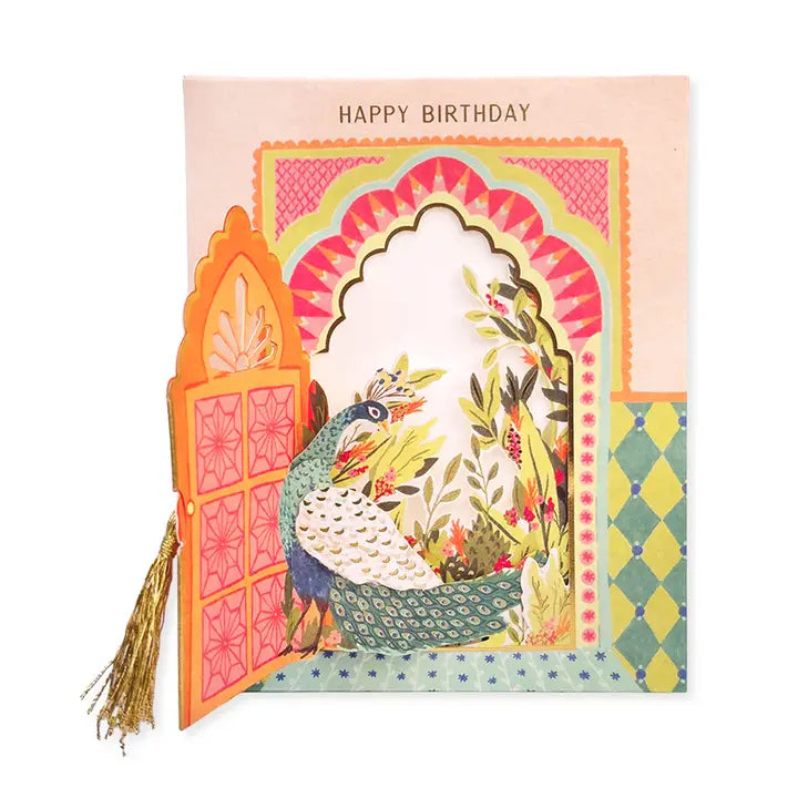 Garden Peacock Pop-up Birthday Card