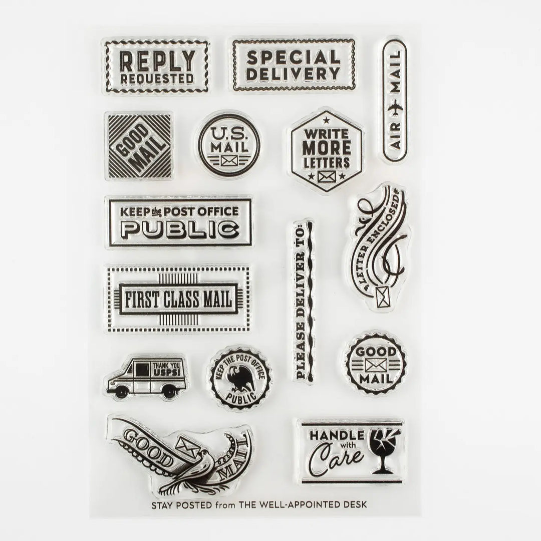 Stay Posted - 4"x6" Clear Stamp Set (15 Designs)