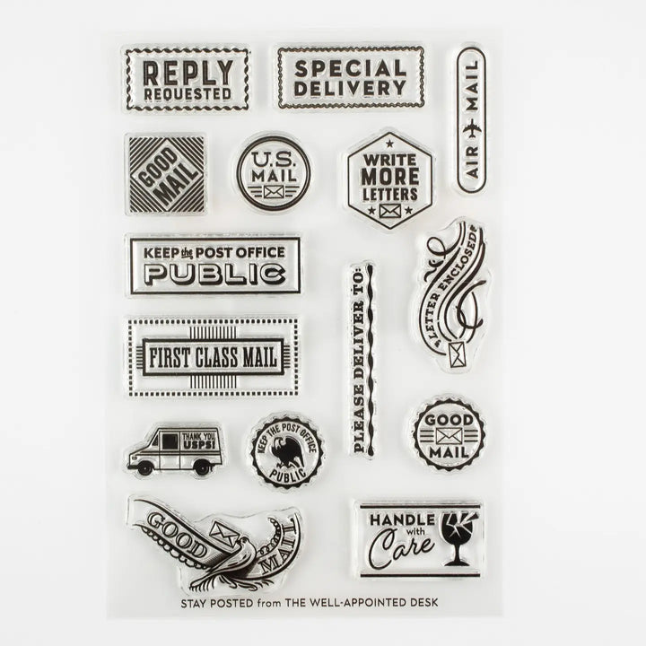Stay Posted - 4"x6" Clear Stamp Set (15 Designs)