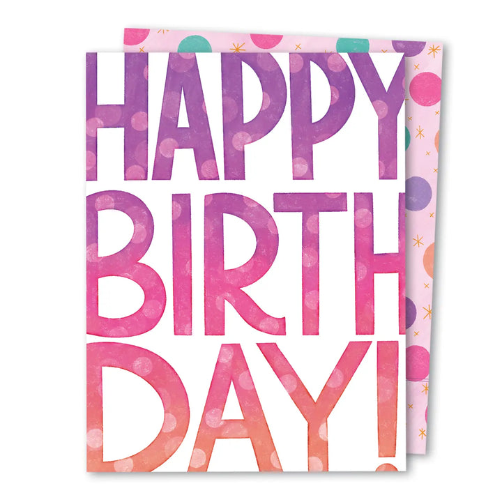 Purple Block Lettering Birthday Card