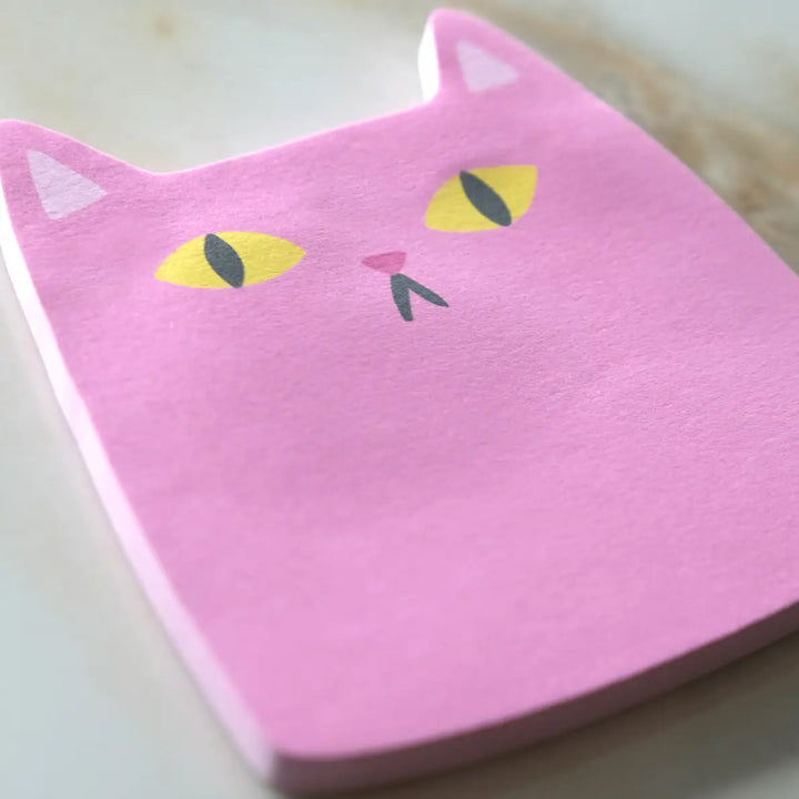 Pink Cat Die-Cut Sticky Notepad