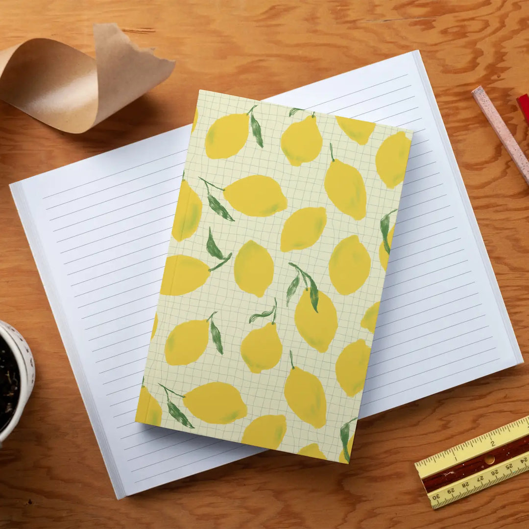 Lemon Grid Classic Layflat Notebook